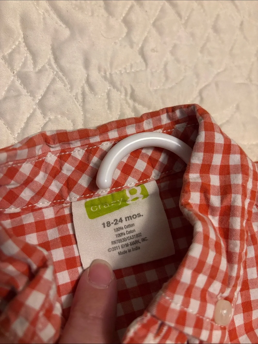 Toddler Orange Gingham Button-Up Shirt